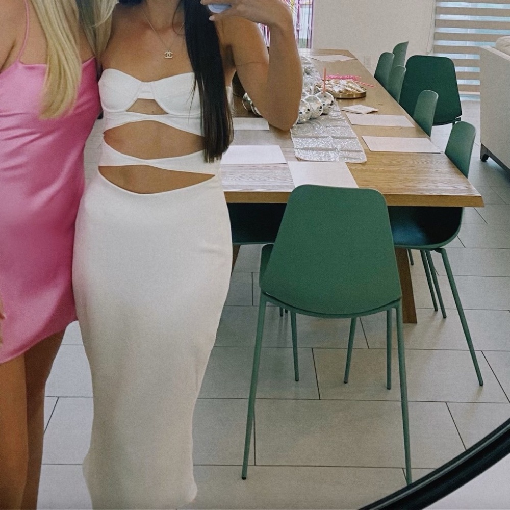 House of CB White Cut Out Midi Dress